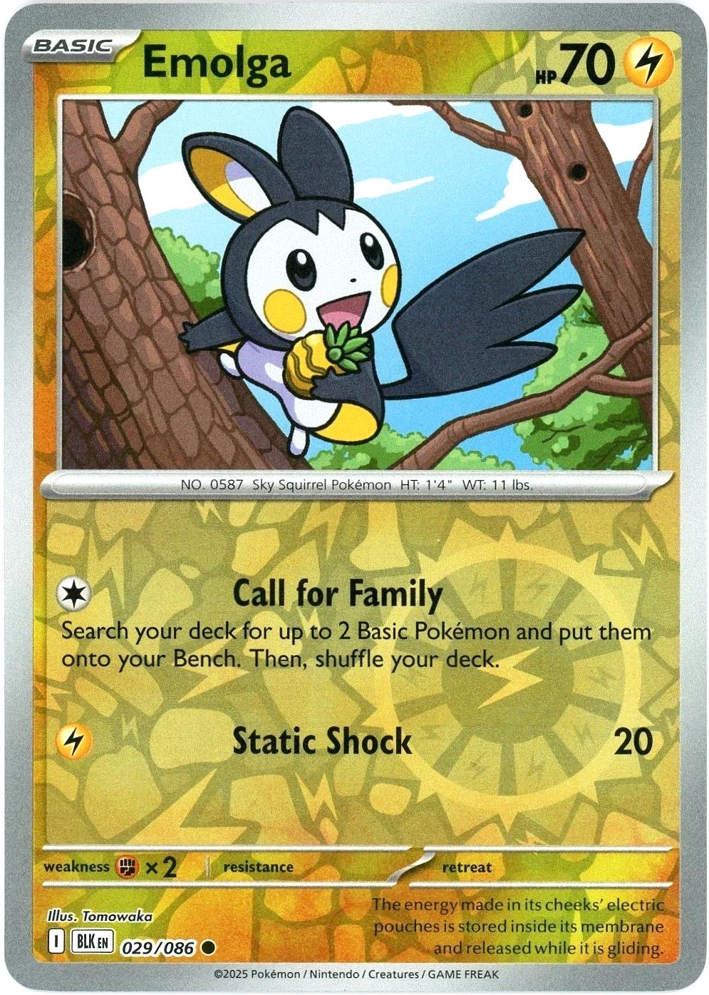 Black Bolt Emolga [Reverse] Pokémon card
